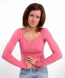 Abdominal pain in a woman with gastritis